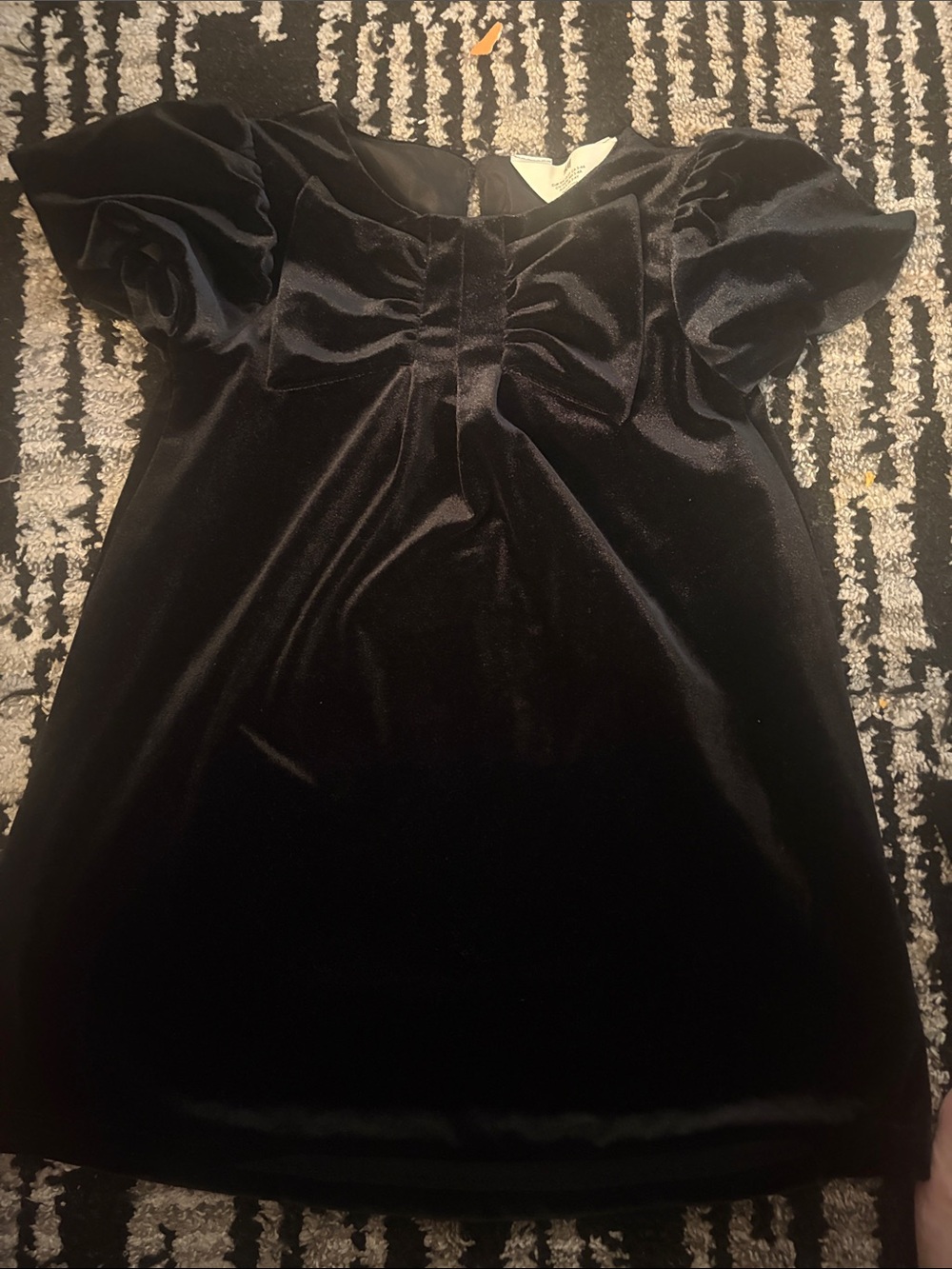 H&M Black Velvet Puff-Sleeve Girls' Dress